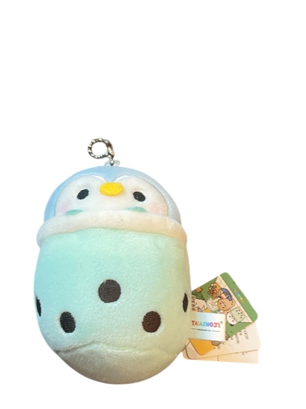 Takashoji Cute Japanese Penguin Boba Keychain Plush NEW